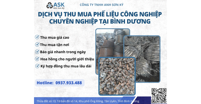 Dịch vụ thu mua phế liệu công nghiệp chuyên nghiệp tại Bình Dương
