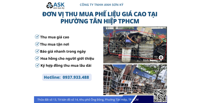 Đơn Vị Thu Mua Phế Liệu Giá Cao Tại Phường Tân Hiệp TPHCM